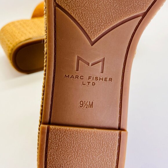 Marc Fisher Palery Suede Platform Sandal Size 9.5 Brown Leather Espadrille - Picture 12 of 15